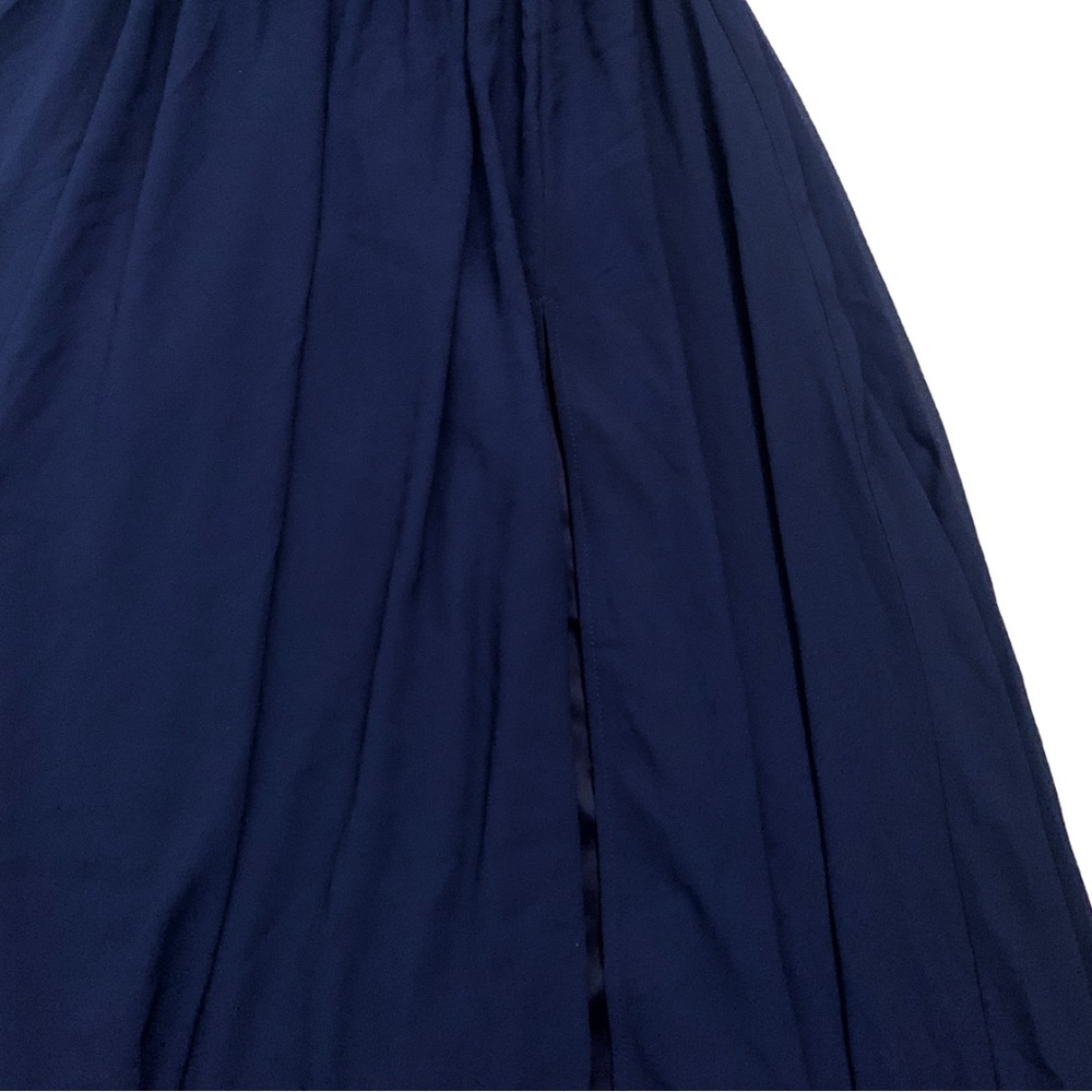 Lulu’s Navy Blue Sleeveless VNeck Long Formal Maxi Dress XS Chiffon Evening Gown - Picture 2 of 12